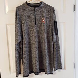 UVA Virginia Cavaliers Men's Colosseum 1/4 Zip Pullover Grey & Black Size XL